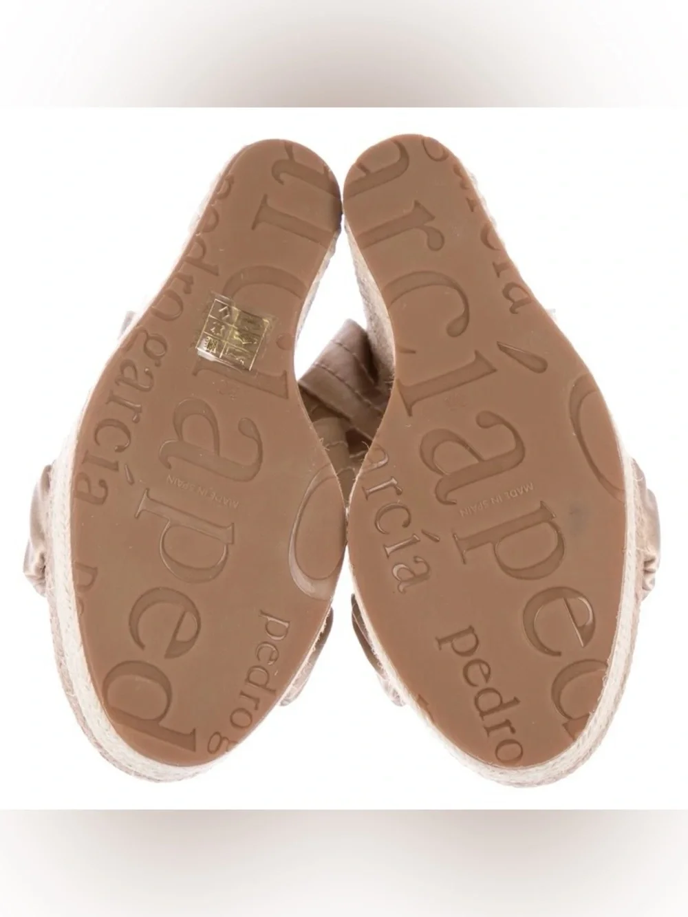 PEDRO GARCIA Teodora Satin Espadrille Sandals Marzipan Size 37 US 6.5